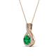 4 - Keily 6.00 mm Round Emerald and Diamond Halo Pendant 