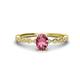 1 - Amaira 7x5 mm Oval Cut Pink Tourmaline and Round Diamond Engagement Ring  