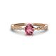 1 - Amaira 7x5 mm Oval Cut Pink Tourmaline and Round Diamond Engagement Ring  