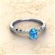 2 - Amaira 7x5 mm Oval Cut Blue Topaz and Round Diamond Engagement Ring  