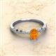 2 - Amaira 7x5 mm Oval Cut Citrine and Round Diamond Engagement Ring  