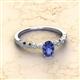 2 - Amaira 7x5 mm Oval Cut Iolite and Round Diamond Engagement Ring  