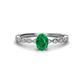 1 - Amaira 7x5 mm Oval Cut Emerald and Round Diamond Engagement Ring  