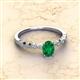 2 - Amaira 7x5 mm Oval Cut Emerald and Round Diamond Engagement Ring  