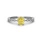 1 - Amaira 7x5 mm Oval Cut Yellow Sapphire and Round Diamond Engagement Ring  