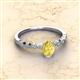 2 - Amaira 7x5 mm Oval Cut Yellow Sapphire and Round Diamond Engagement Ring  