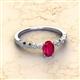 2 - Amaira 7x5 mm Oval Cut Ruby and Round Diamond Engagement Ring  