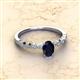 2 - Amaira 7x5 mm Oval Cut Blue Sapphire and Round Diamond Engagement Ring  