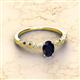2 - Amaira 7x5 mm Oval Cut Blue Sapphire and Round Diamond Engagement Ring  