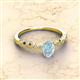 2 - Amaira 7x5 mm Oval Cut Aquamarine and Round Diamond Engagement Ring  