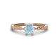 1 - Amaira 7x5 mm Oval Cut Aquamarine and Round Diamond Engagement Ring  