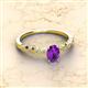 2 - Amaira 7x5 mm Oval Cut Amethyst and Round Diamond Engagement Ring  