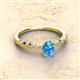 2 - Amaira 7x5 mm Oval Cut Blue Topaz and Round Diamond Engagement Ring  