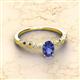 2 - Amaira 7x5 mm Oval Cut Iolite and Round Diamond Engagement Ring  