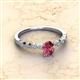 2 - Amaira 7x5 mm Oval Cut Pink Tourmaline and Round Diamond Engagement Ring  