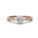 1 - Amaira 7x5 mm Oval Cut Lab Grown Diamond and Round Diamond Engagement Ring  