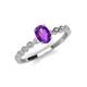 3 - Amaira 7x5 mm Oval Cut Amethyst and Round Diamond Engagement Ring  