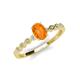 3 - Amaira 7x5 mm Oval Cut Citrine and Round Diamond Engagement Ring  