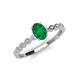 3 - Amaira 7x5 mm Oval Cut Emerald and Round Diamond Engagement Ring  