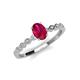 3 - Amaira 7x5 mm Oval Cut Ruby and Round Diamond Engagement Ring  