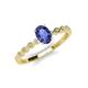 3 - Amaira 7x5 mm Oval Cut Iolite and Round Diamond Engagement Ring  