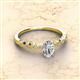 2 - Amaira 7x5 mm Oval Cut Diamond and Round Diamond Engagement Ring  