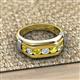3 - Brad Round Yellow Sapphire and Diamond 7 Stone Men Wedding Ring 