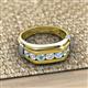 3 - Brad Round Aquamarine and Diamond 7 Stone Men Wedding Ring 