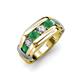 4 - Brad Round Emerald and Diamond 7 Stone Men Wedding Ring 