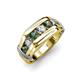 4 - Brad Round Created Alexandrite and Diamond 7 Stone Men Wedding Ring 