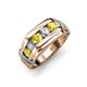4 - Brad Round Yellow Sapphire and Diamond 7 Stone Men Wedding Ring 