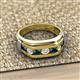 3 - Brad Round Blue and White Lab Grown Diamond 7 Stone Men Wedding Ring 