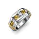 4 - Brad Round Citrine and Lab Grown Diamond 7 Stone Men Wedding Ring 