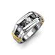 4 - Brad Round Black and White Lab Grown Diamond 7 Stone Men Wedding Ring 