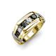4 - Brad Round Black and White Lab Grown Diamond 7 Stone Men Wedding Ring 