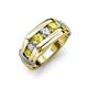 4 - Brad Round Yellow and White Lab Grown Diamond 7 Stone Men Wedding Ring 