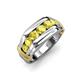 4 - Brad Round Yellow Sapphire 7 Stone Men Wedding Ring