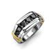 4 - Brad Round Black Diamond 7 Stone Men Wedding Ring