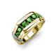 4 - Brad Round Green Garnet 7 Stone Men Wedding Ring