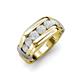 4 - Brad Round White Sapphire 7 Stone Men Wedding Ring