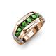 4 - Brad Round Green Garnet 7 Stone Men Wedding Ring