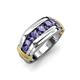 4 - Brad Round Iolite 7 Stone Men Wedding Ring