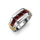 4 - Brad Round Red Garnet 7 Stone Men Wedding Ring