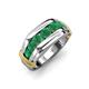 4 - Brad Round Emerald 7 Stone Men Wedding Ring