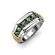 4 - Brad Round Created Alexandrite 7 Stone Men Wedding Ring