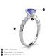 4 - Amaira 7x5 mm Oval Cut Tanzanite and Round Diamond Engagement Ring  