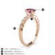 4 - Amaira 7x5 mm Oval Cut Pink Tourmaline and Round Diamond Engagement Ring  