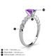 4 - Amaira 7x5 mm Oval Cut Amethyst and Round Diamond Engagement Ring  