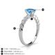 4 - Amaira 7x5 mm Oval Cut Blue Topaz and Round Diamond Engagement Ring  