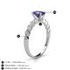 4 - Amaira 7x5 mm Oval Cut Iolite and Round Diamond Engagement Ring  